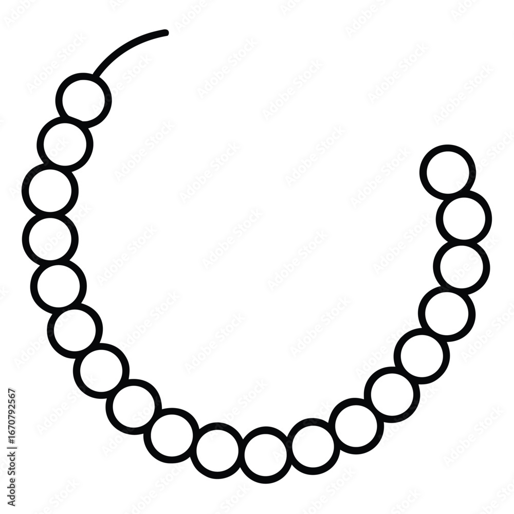 Fototapeta premium string of beads line art icon