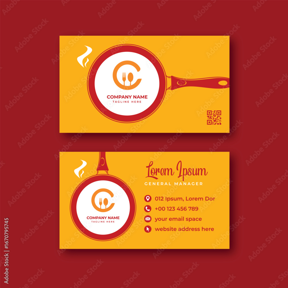 Naklejka premium Food business card template