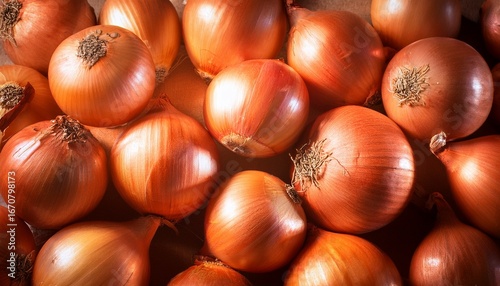 bright and fresh onions in a pile