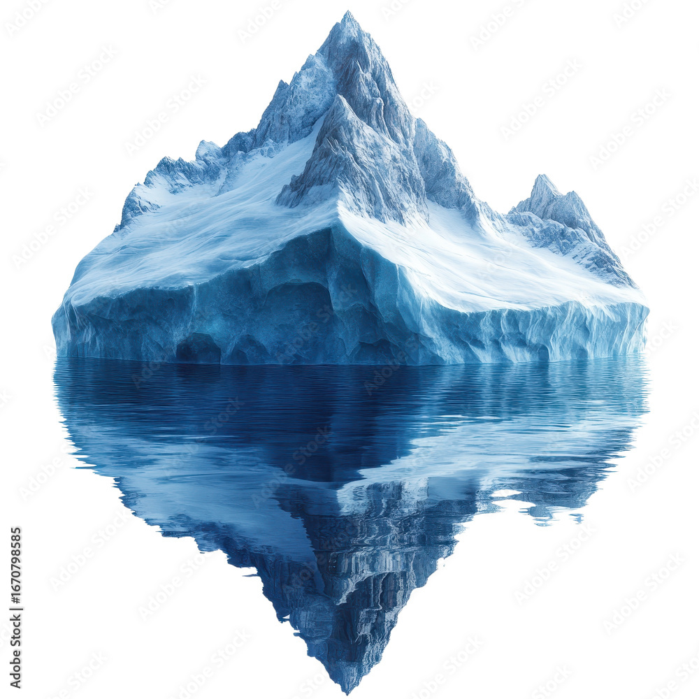 Fototapeta premium Iceberg isolated on a white transparent background