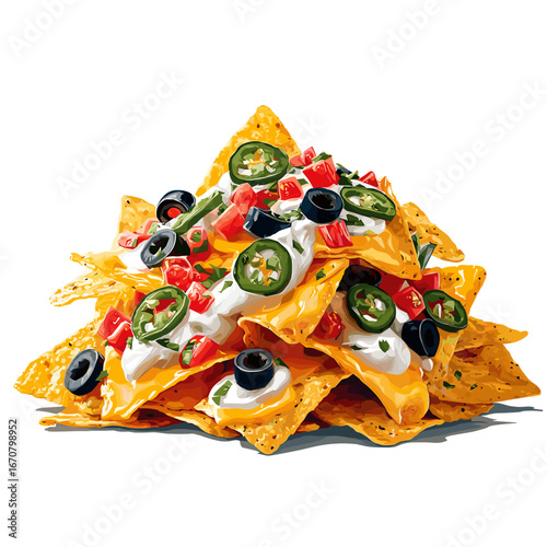Nachos Supreme with Cheese and Toppings