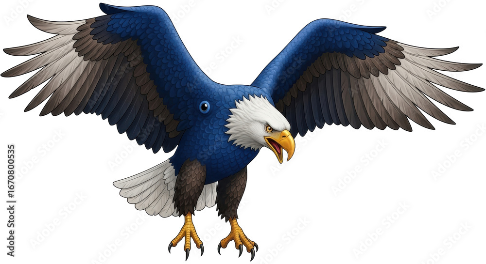 Fototapeta premium Isolated Eagle with Open Wings