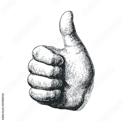 Thumb up gesture showing approval and positivity in various contexts. Vector illustration