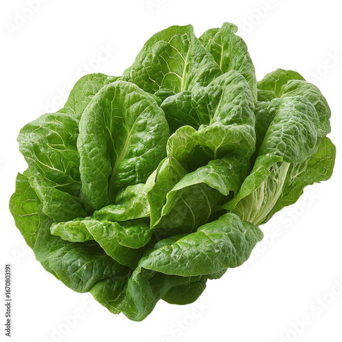 Organic green oakleaf lettuce isolated on transparent background, lettuce salad showcased