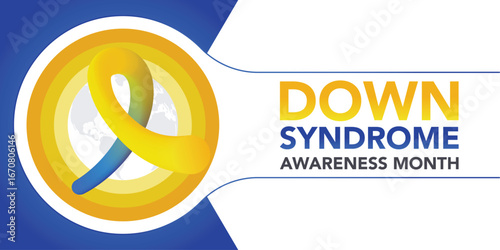 Down Syndrome awareness month is observed every year in October, it is a condition in which a person has an extra chromosome, they are small packages of genes in the body. vector illustration