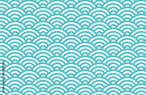 Seigaiha Japanese traditional wave pattern. Seamless oriental geometric background