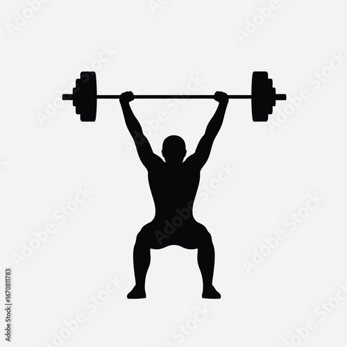 Strength and Determination Athlete Powerlifting Silhouette **Concept** in Action