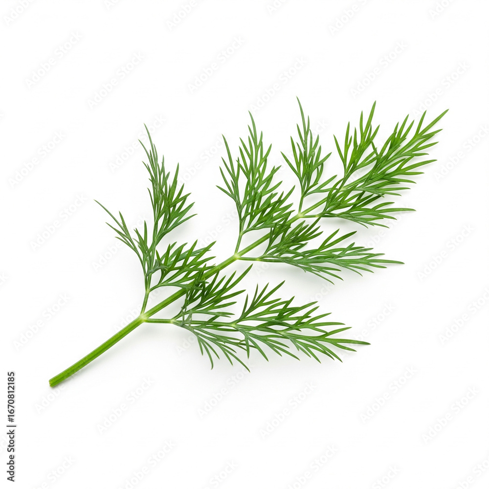 Fototapeta premium Fresh Dill Herb on White Background