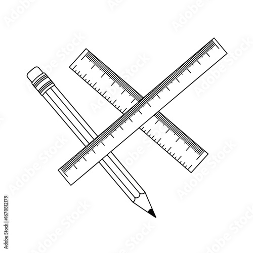 Precision Tools Pencil and Ruler for Accurate Design & Drafting