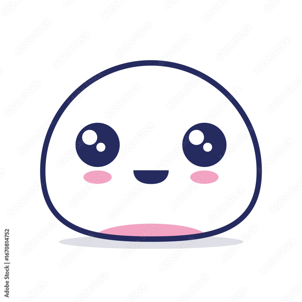 Fototapeta premium High-Quality Smiling Cartoon Baby Bun Face Smile Expression