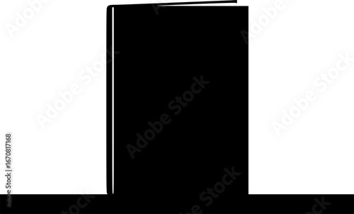 Blank book cover, placed on bookshelf for design.