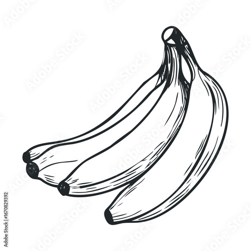 Three ripe bananas arranged together for healthy snacks