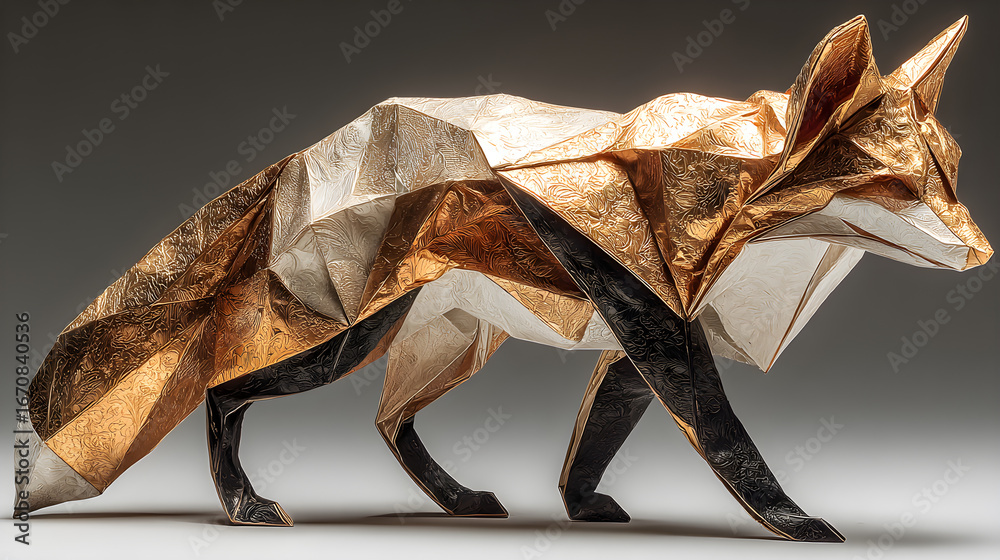 Fototapeta premium Geometric Fox Sculpture