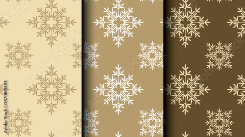 Bundle of Christmas seamless vector patterns with holiday icons. Three color palettes perfect for wrapping, invitations, and seasonal projects.