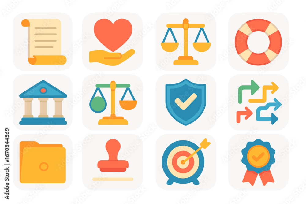 Fototapeta premium Business, finance flat icon set. banking, security, organizational icons flat collection