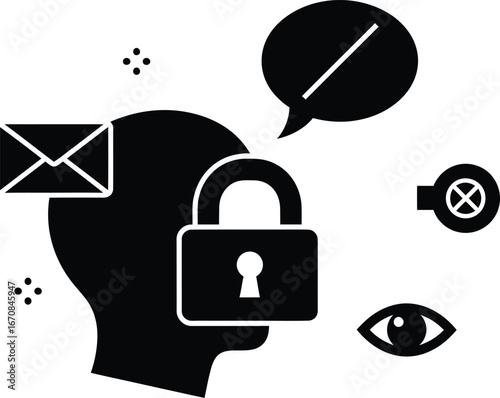 Mind Security:  Data Protection and Privacy Concept.