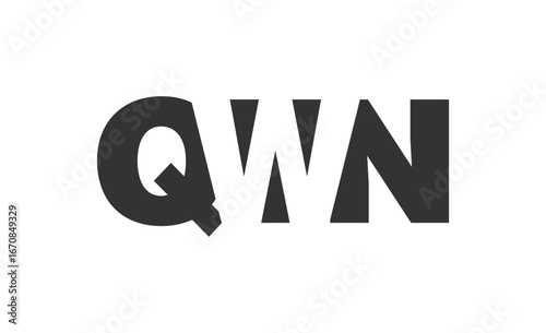 QWN logo design. Initial letter Q W N bold font style for tech startups, consulting, corporate branding. Creative company name, headlines typography identity, trendy logotype.