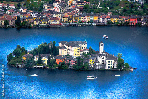 Tableau sur toile Orta San Giulio - Novara - Piemonte - Italia