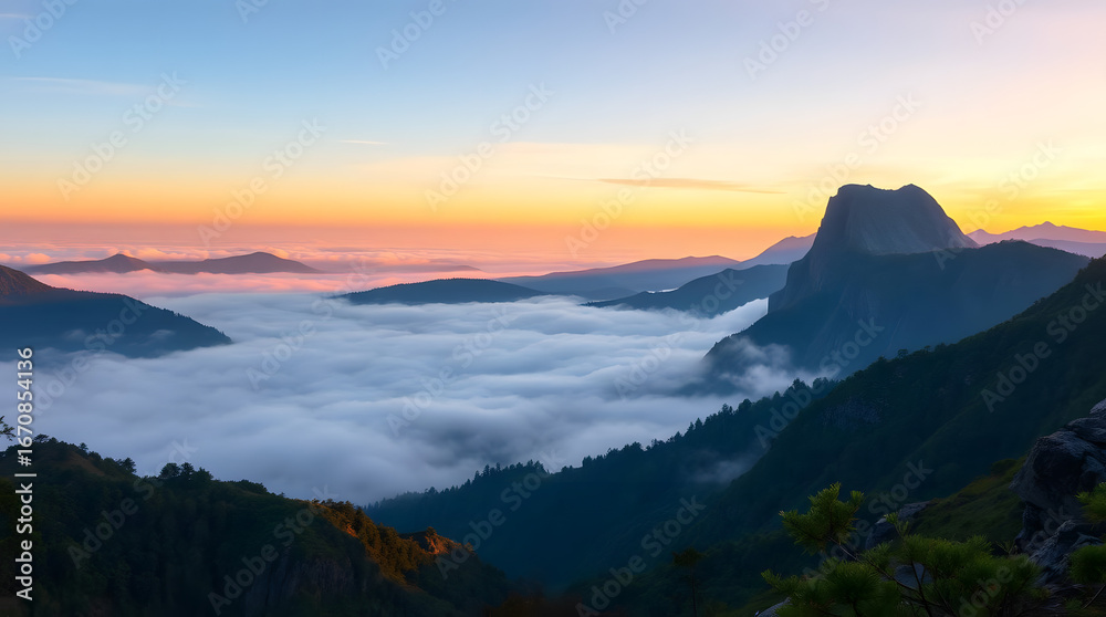 Obraz premium sunset in the mountains