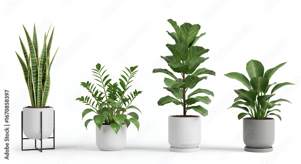 Fototapeta premium Potted plants collection modern home decor