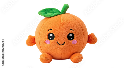 Cute orange plushie toy for kids adorable fruit doll stuffed animal gift soft kawaii plush for children toy on transparent background