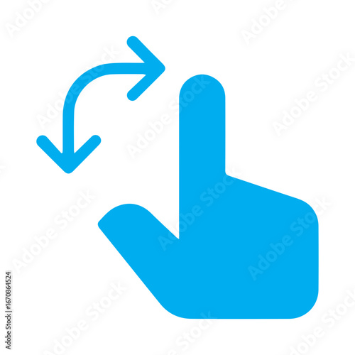 Finger rotate gesture colored icon