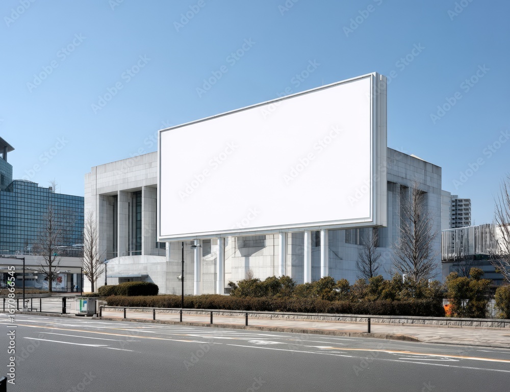 Fototapeta premium Blank billboard on city building