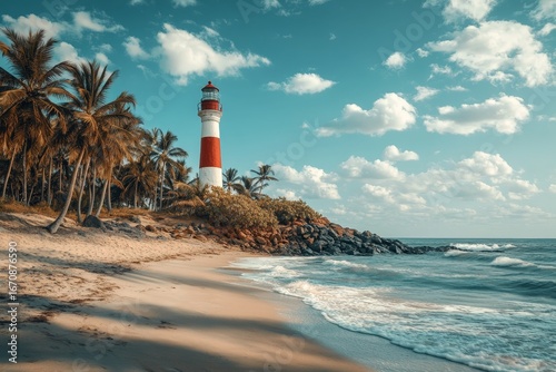 The scenic coastline of Kovalam, with its lighthouse beach, is a must-visit destination in Trivandrum, India, offering a visual treat of blue hues that are perfect for capturing a stunning travel