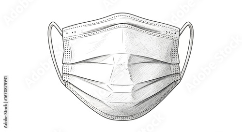 Stylized medical face mask illustration for protective health reasons