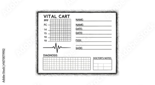 Vital statistics chart design for patient monitoring documentation illustration