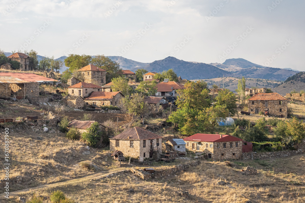 Obraz premium A small village in North Macedonia.