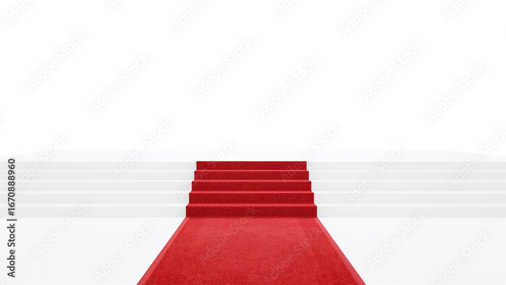 Obraz premium Step up to success with this red carpet entrance perfect for award ceremonies, product launches and grand openings, adding prestige and glamour