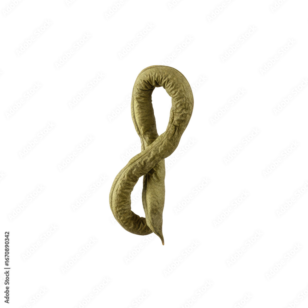Obraz premium Textured green organic loop symbol isolated on black, representing growth, nature, and connection