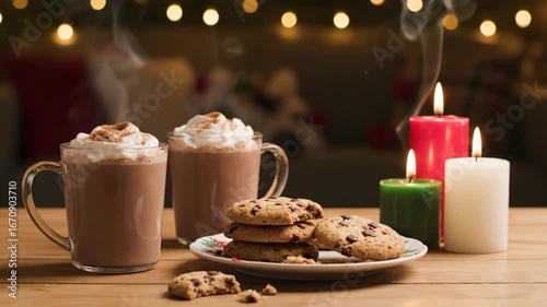 Cozy Winter Hot Chocolate and Cookies.