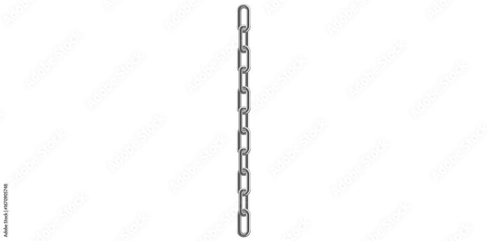 Realistic Metal Silver Chain Vector Illustration.	