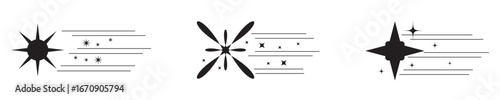 sparkle star icon set. shine star sparkle vector