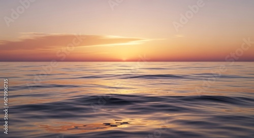 Tranquil seascape sunset water horizon waves and soft light