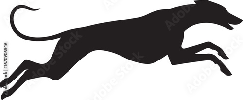 sleek canine silhouette racing greyhound in full sprint captures dynamic energy ideal for sports marketing logos