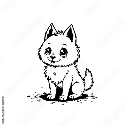 Adorable puppy illustration a charming canine friend an endearing animal companion with expressive