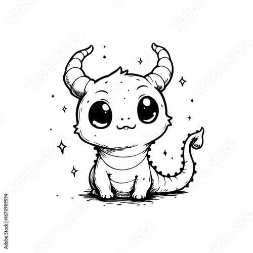 Enchanting whimsical creature illustration a delightful art piece portraying a lovable monster in