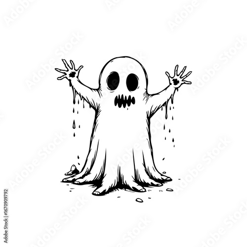 Ethereal apparition with dripping essence a spectral presence Halloween haunt spooky season