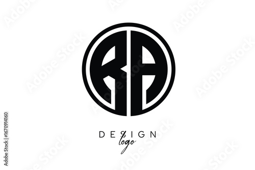 RA Circular Monogram Logo Modern Black & White Emblem for Luxury Branding & Elegant Visual Identity