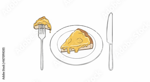 Welsh rarebit day rarebit galês vector 3 of september vector delicious cheese pizza slice on plate with fork and knife for italian food lovers and cheese pizza lovers