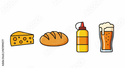 Welsh rarebit day rarebit galês vector 3 of september vector cheese bread mustard and beer illustration for food and drink related content and graphic design projects