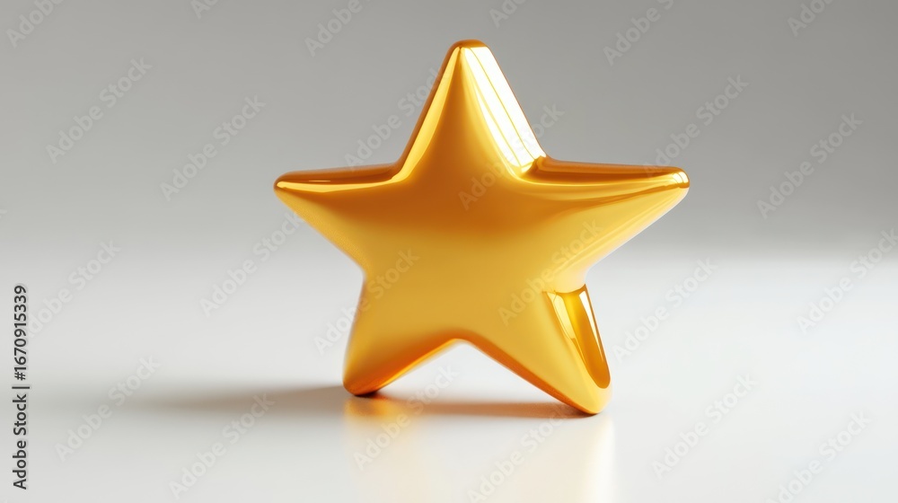 Obraz premium Glistening golden star casting shadows, embodying excellence and success