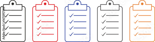 Clipboard with Checklist Icons
