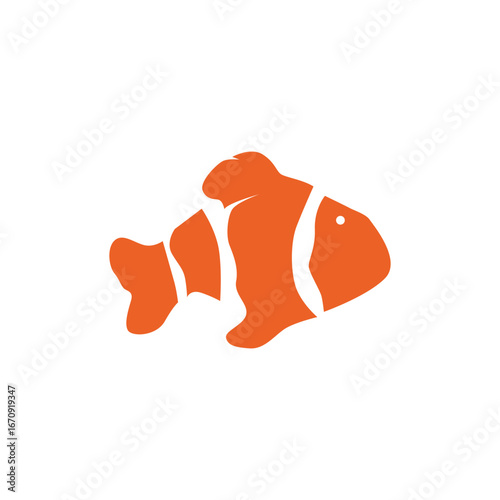 clown fish logo design with minimalist concept ocean aquarium fish nemo ornamental templet icon illustration symbol