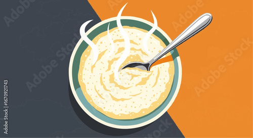 National grits for breakfast day september 2nd vector delicious creamy soup recipe homemade cooking ideas healthy food nutrition gourmet cuisine culinary delight bowl spoon