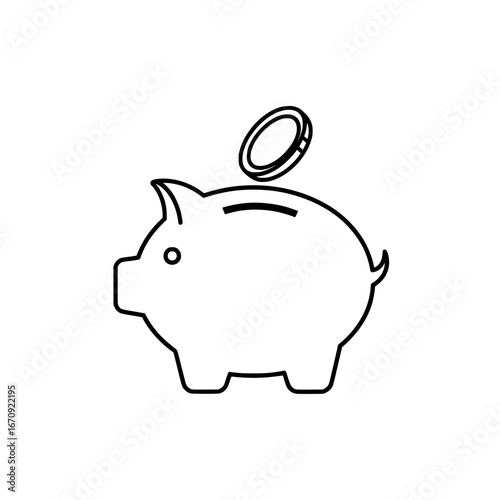 Piggy Bank Icon A Simple Illustration of Savings and Financial Concepts