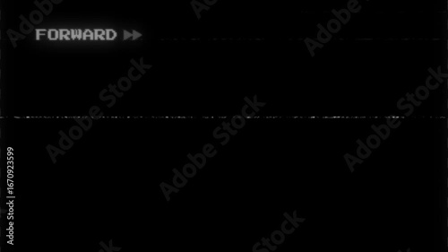 Old VHS Tape Fast Forward Playback with Glitch and Noise Effect Loop Animation